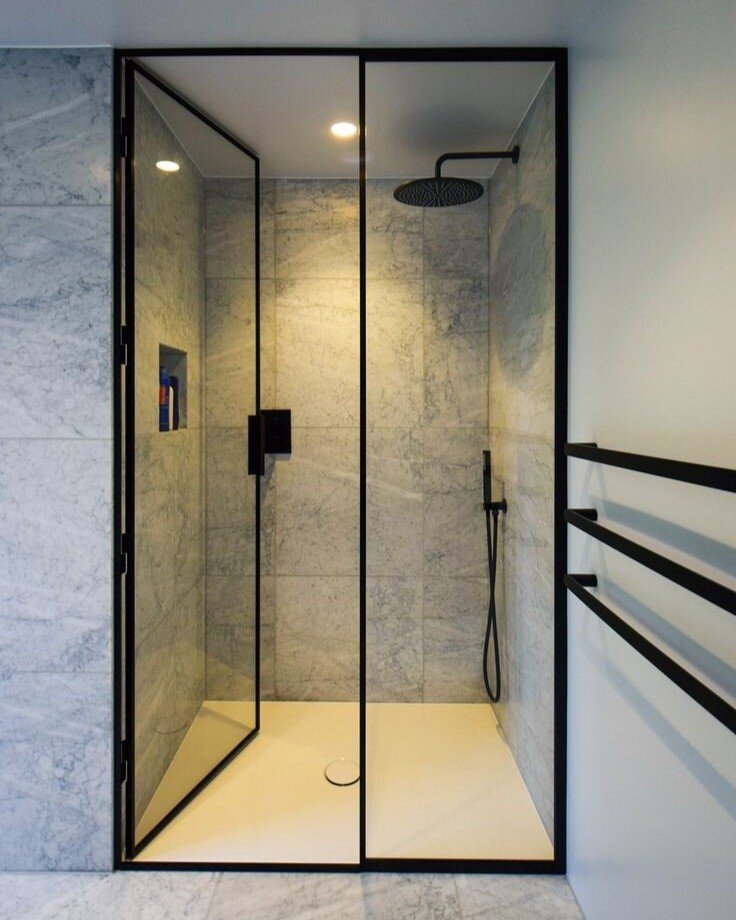 Framed Swing Door Shower Partition