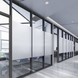 glass partition with sticker